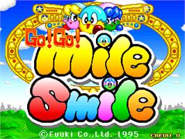Title screen of Susume! Mile Smile / Go Go! Mile Smile on the Arcade.
