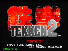Title screen of Tekken 2 on the Arcade.