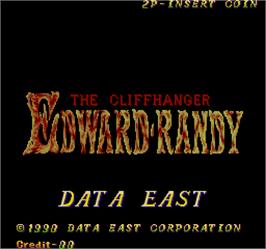 Title screen of The Cliffhanger - Edward Randy on the Arcade.