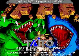 Title screen of The First Funky Fighter on the Arcade.