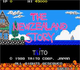 Title screen of The NewZealand Story on the Arcade.