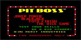 Title screen of The Pit Boss on the Arcade.