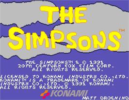 Title screen of The Simpsons on the Arcade.