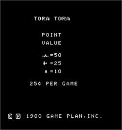 Title screen of Tora Tora on the Arcade.