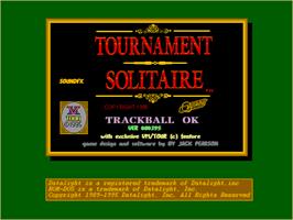 Title screen of Tournament Solitaire on the Arcade.