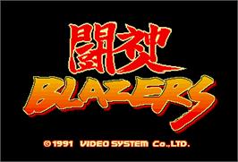 Title screen of Toushin Blazers on the Arcade.