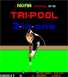 Title screen of Tri-Pool: 3-In-One on the Arcade.