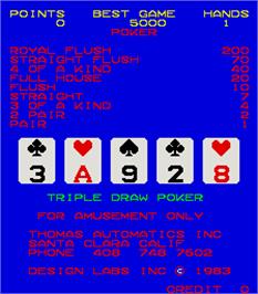 Title screen of Triple Draw Poker on the Arcade.