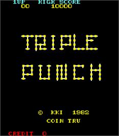 Title screen of Triple Punch on the Arcade.