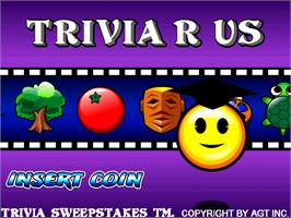 Title screen of Trivia R Us on the Arcade.