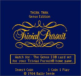 Title screen of Trivial Pursuit on the Arcade.