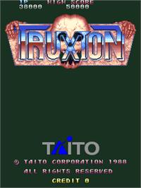 Title screen of Truxton on the Arcade.