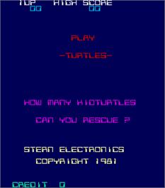 Title screen of Turtles on the Arcade.