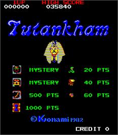 Title screen of Tutankham on the Arcade.