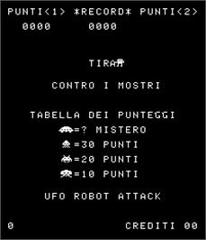 Title screen of UFO Robot Attack on the Arcade.