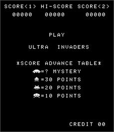 Title screen of Ultra Invaders on the Arcade.