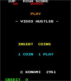 Title screen of Video Hustler on the Arcade.