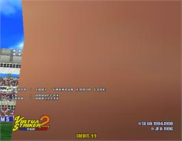 Title screen of Virtua Striker 2 '98 on the Arcade.