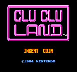 Title screen of Vs. Clu Clu Land on the Arcade.