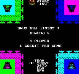 Title screen of Warlords on the Arcade.