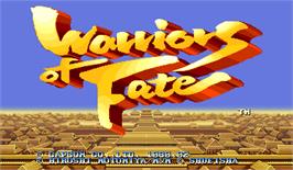 Title screen of Warriors of Fate on the Arcade.