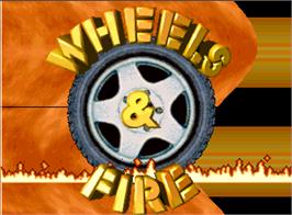 Title screen of Wheels & Fire on the Arcade.