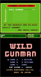 Title screen of Wild Gunman on the Arcade.