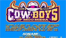 Title screen of Wild West C.O.W.-Boys of Moo Mesa on the Arcade.