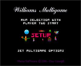 Title screen of Williams Multigame on the Arcade.