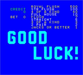 Title screen of Wing W90 poker on the Arcade.