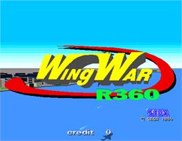 Title screen of Wing War R360 on the Arcade.