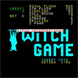 Title screen of Witch Game on the Arcade.