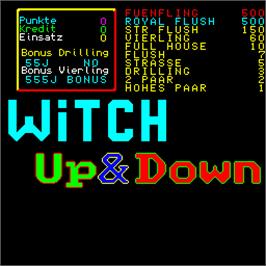 Title screen of Witch Up & Down on the Arcade.
