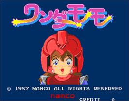 Title screen of Wonder Momo on the Arcade.