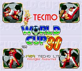Title screen of World Cup '90 on the Arcade.