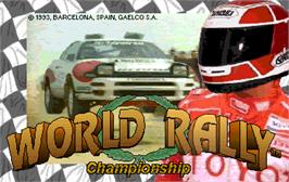 Title screen of World Rallye Championship on the Arcade.
