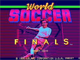 Title screen of World Soccer Finals on the Arcade.