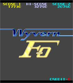 Title screen of Wyvern F-0 on the Arcade.