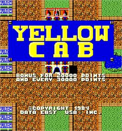 Title screen of Yellow Cab on the Arcade.