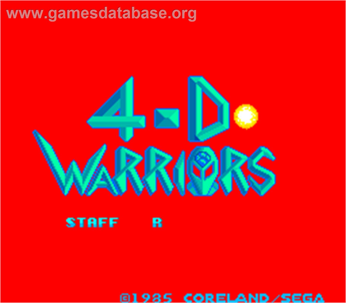 4-D Warriors - Arcade - Artwork - Title Screen