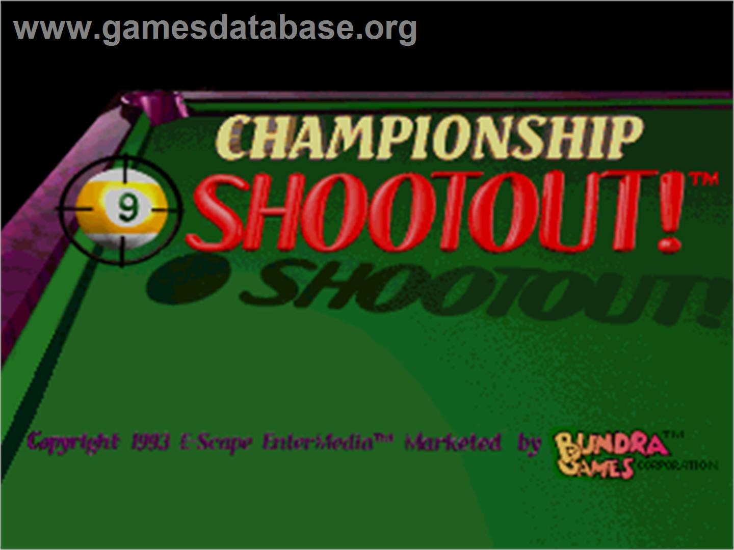 9-Ball Shootout Championship - Arcade - Artwork - Title Screen