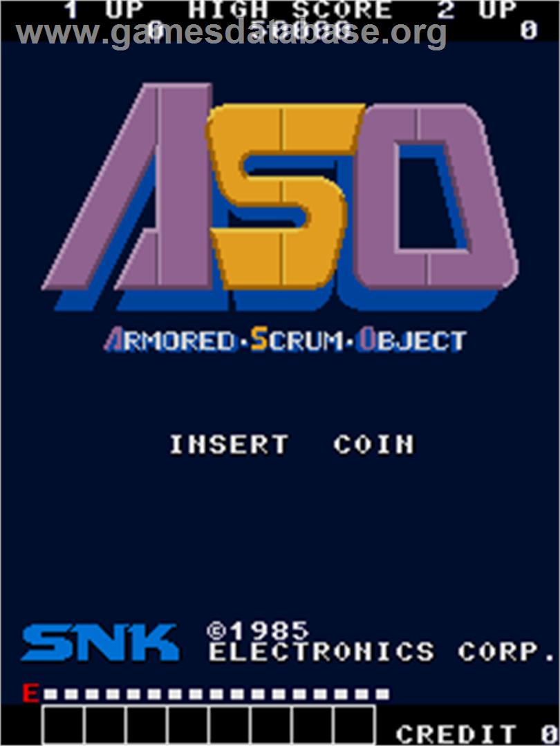 ASO - Armored Scrum Object - Arcade - Artwork - Title Screen