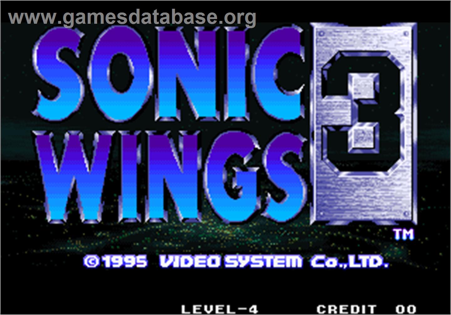 Aero Fighters 3 / Sonic Wings 3 - Arcade - Artwork - Title Screen