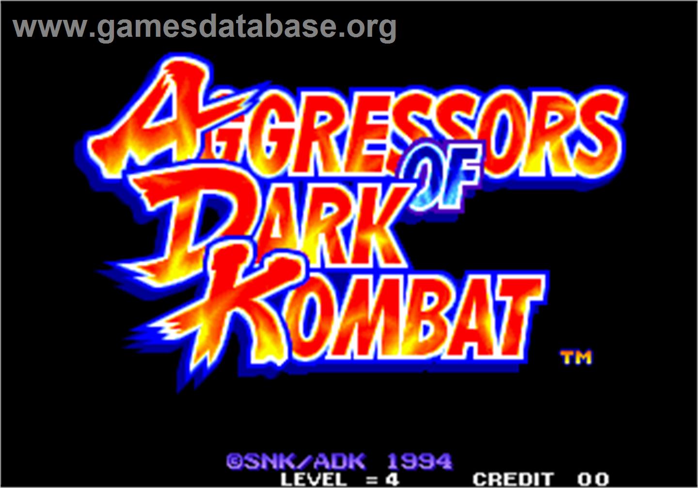 Aggressors of Dark Kombat / Tsuukai GANGAN Koushinkyoku - Arcade - Artwork - Title Screen