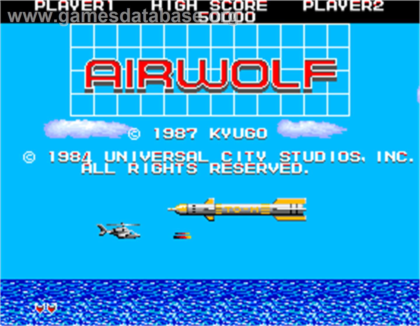 Airwolf - Arcade - Artwork - Title Screen