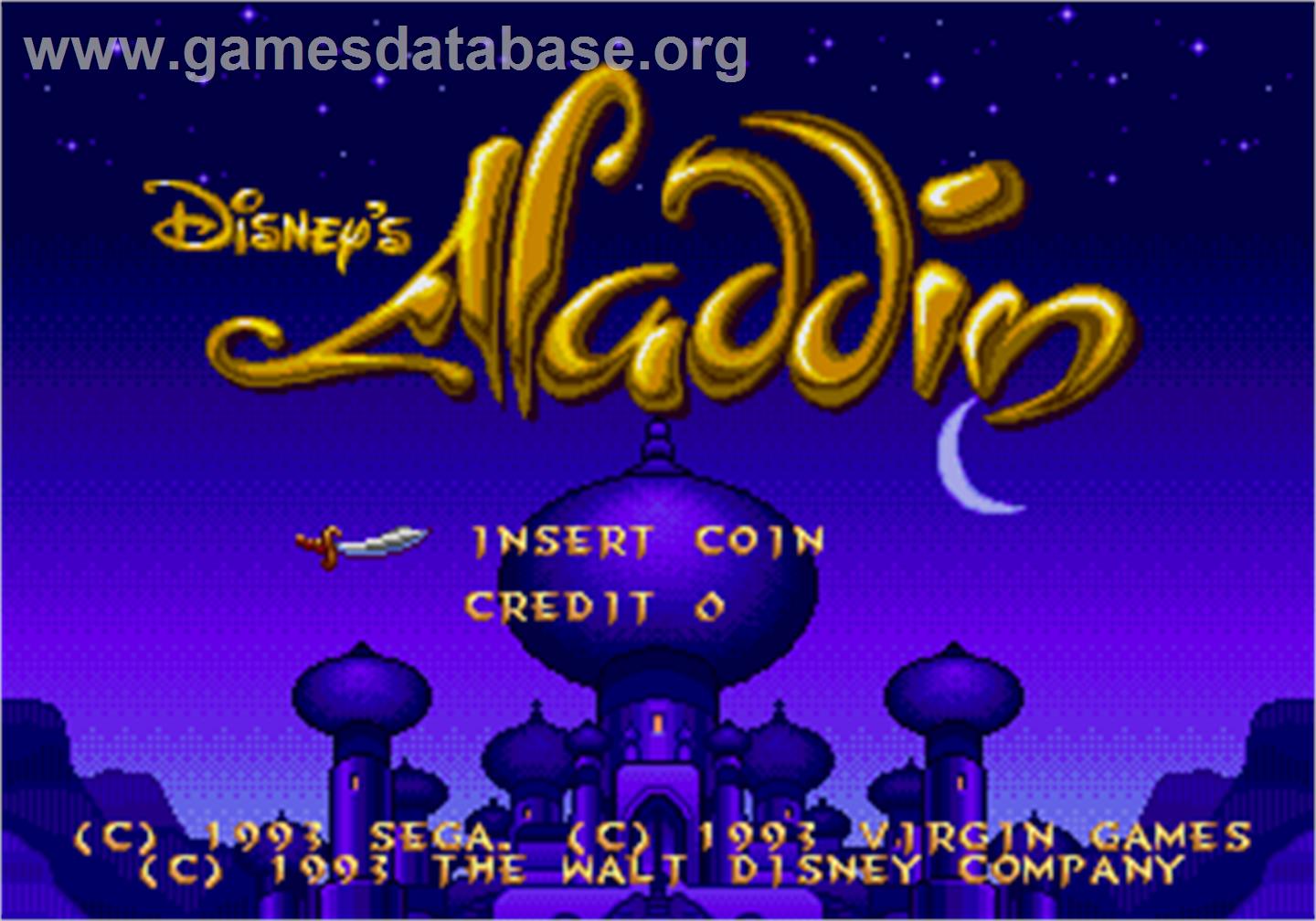 Aladdin - Arcade - Artwork - Title Screen