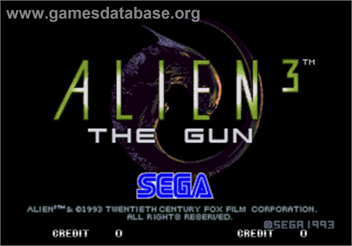 Alien3: The Gun - Arcade - Artwork - Title Screen