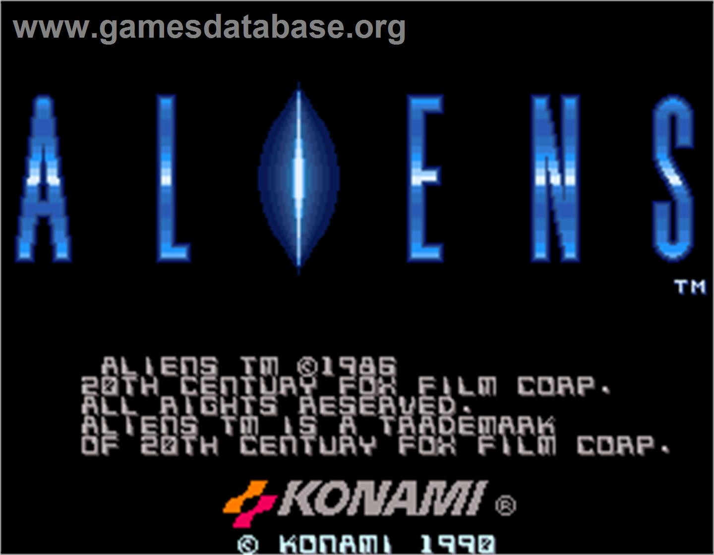 Aliens - Arcade - Artwork - Title Screen