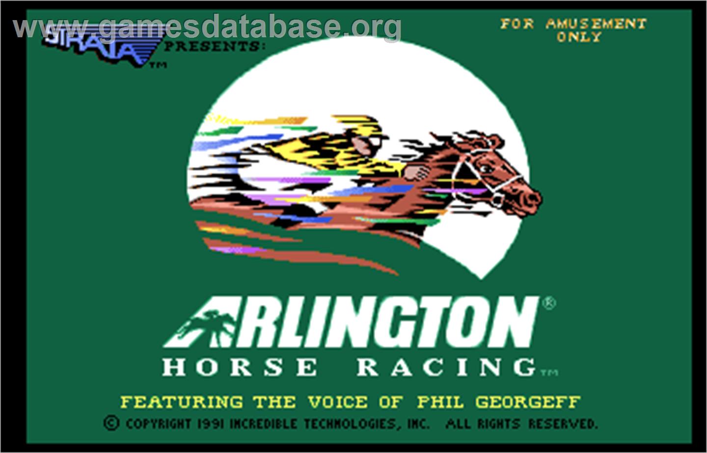 Arlington Horse Racing - Arcade - Artwork - Title Screen