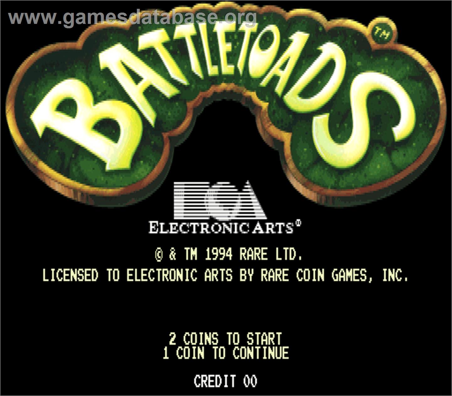 Battletoads - Arcade - Artwork - Title Screen